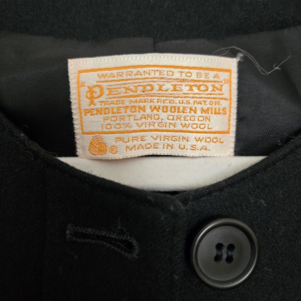 Pendleton Black 100% Wool Cropped Button Front Ja… - image 3